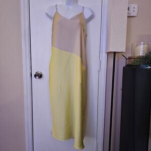 Express Satin Slip Dress Size XL Maxi Midi Draped Balletcore Adjustable Straps